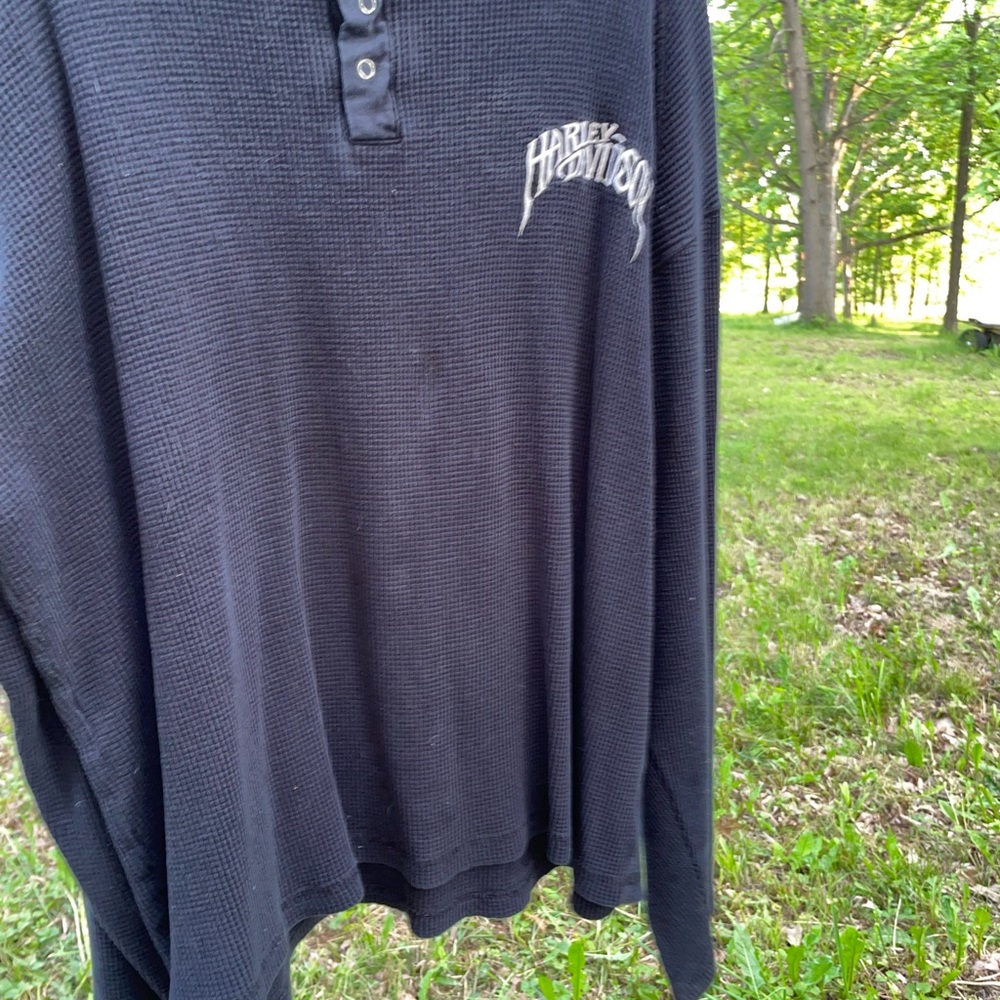 Harley-Davidson Black Men's Henley with embroidery shirt